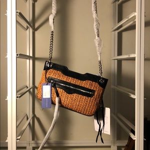 Rebecca Minkoff leather woven mini crossbody